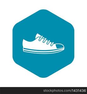 Canvas sneaker icon in simple style on a white background vector illustration. Canvas sneaker icon, simple style
