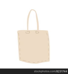Canvas Tote bag. Cloth eco shopper. Flat cartoon illustration. Reusable Bag for Groceries. Canvas Tote bag. Cloth eco shopper.