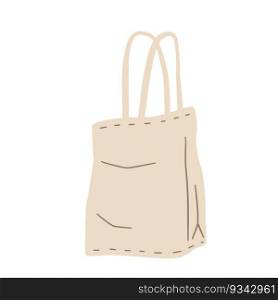 Canvas Tote bag. Cloth eco shopper. Flat cartoon illustration. Reusable Bag for Groceries. Canvas Tote bag. Cloth eco shopper