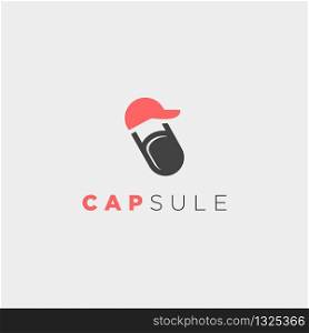 Cap Capsule Logo Symbol Template Vector Design Illustration. Cap Capsule Logo Template Vector Design Illustration