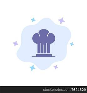 Cap, Chef, Cooker, Hat, Restaurant Blue Icon on Abstract Cloud Background