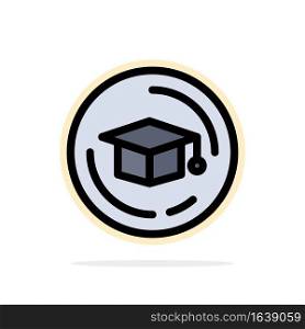 Cap, Education, Graduation Abstract Circle Background Flat color Icon