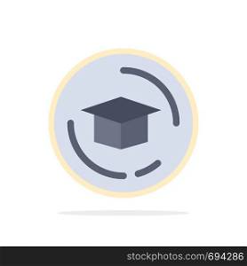 Cap, Education, Graduation Abstract Circle Background Flat color Icon