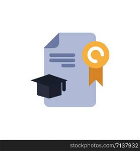 Cap, Education, Graduation, Award Flat Color Icon. Vector icon banner Template