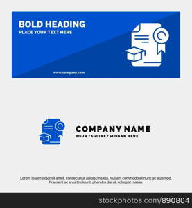 Cap, Education, Graduation, Award SOlid Icon Website Banner and Business Logo Template