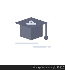 Cap, Education, Graduation Flat Color Icon. Vector icon banner Template