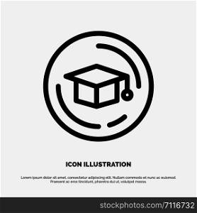 Cap, Education, Graduation Line Icon Vector