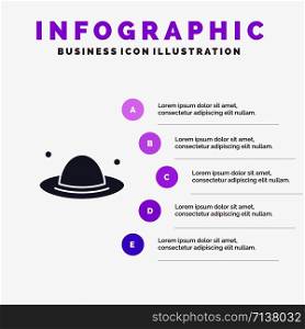 Cap, Fashion, Hat, Spring Solid Icon Infographics 5 Steps Presentation Background