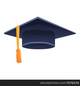 Cap graduation hat icon. Cartoon of cap graduation hat vector icon for web design isolated on white background. Cap graduation hat icon, cartoon style