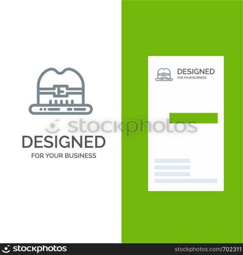 Cap, Hat, Canada Grey Logo Design and Business Card Template