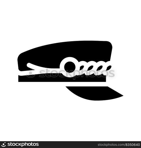 cap hat glyph icon vector. cap hat sign. isolated symbol illustration. cap hat glyph icon vector illustration