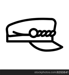 cap hat line icon vector. cap hat sign. isolated contour symbol black illustration. cap hat line icon vector illustration
