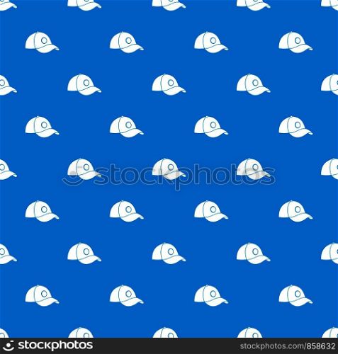 Cap pattern repeat seamless in blue color for any design. Vector geometric illustration. Cap pattern seamless blue