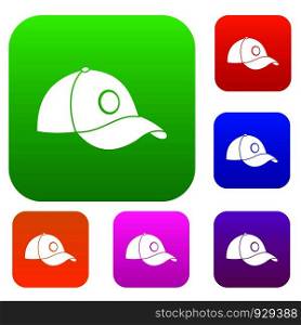 Cap set icon color in flat style isolated on white. Collection sings vector illustration. Cap set color collection