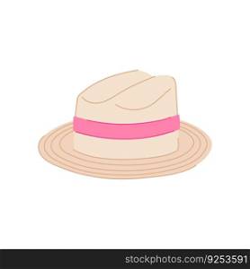 cap straw hat cartoon. protection fashion, summer clothing cap straw hat sign. isolated symbol vector illustration. cap straw hat cartoon vector illustration