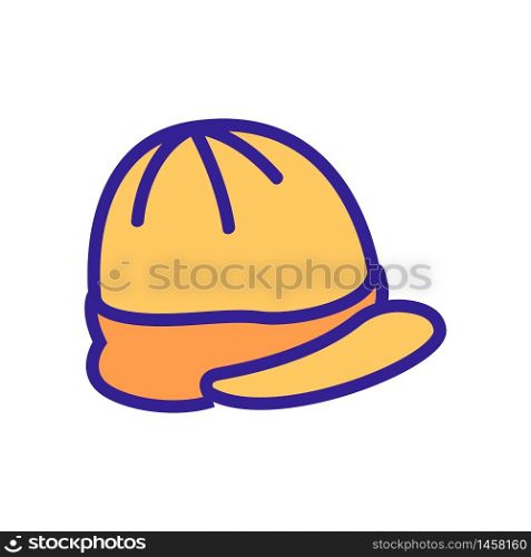 cap with visor top view icon vector. cap with visor top view sign. color symbol illustration. cap with visor top view icon vector outline illustration