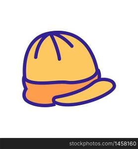 cap with visor top view icon vector. cap with visor top view sign. color symbol illustration. cap with visor top view icon vector outline illustration