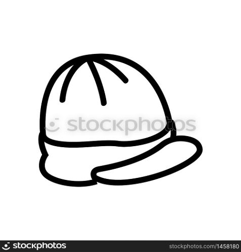 cap with visor top view icon vector. cap with visor top view sign. isolated contour symbol illustration. cap with visor top view icon vector outline illustration