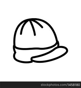 cap with visor top view icon vector. cap with visor top view sign. isolated contour symbol illustration. cap with visor top view icon vector outline illustration