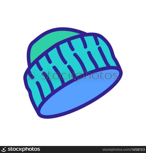 cap with wide knitted visor icon vector. cap with wide knitted visor sign. color symbol illustration. cap with wide knitted visor icon vector outline illustration