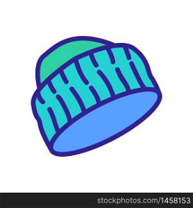 cap with wide knitted visor icon vector. cap with wide knitted visor sign. color symbol illustration. cap with wide knitted visor icon vector outline illustration