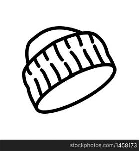 cap with wide knitted visor icon vector. cap with wide knitted visor sign. isolated contour symbol illustration. cap with wide knitted visor icon vector outline illustration