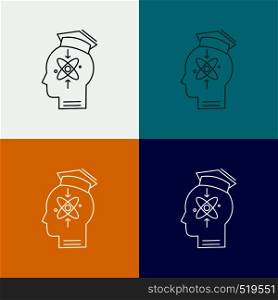 capability, head, human, knowledge, skill Icon Over Various Background. Line style design, designed for web and app. Eps 10 vector illustration. Vector EPS10 Abstract Template background