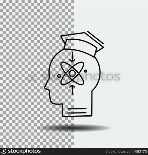 capability, head, human, knowledge, skill Line Icon on Transparent Background. Black Icon Vector Illustration. Vector EPS10 Abstract Template background
