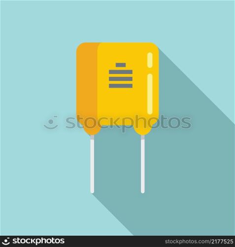 Capacitor icon flat vector. Electric component. Circuit resistor. Capacitor icon flat vector. Electric component