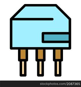 Capacitor icon. Outline capacitor vector icon color flat isolated. Capacitor icon color outline vector