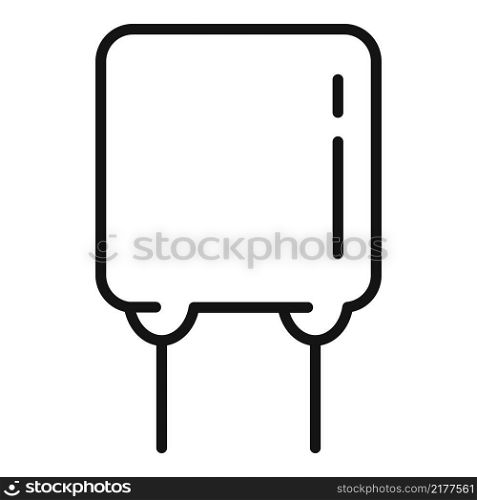 Capacitor icon outline vector. Electric component. Circuit resistor. Capacitor icon outline vector. Electric component
