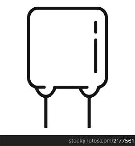 Capacitor icon outline vector. Electric component. Circuit resistor. Capacitor icon outline vector. Electric component