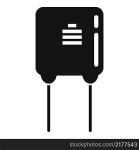 Capacitor icon simple vector. Electric component. Circuit resistor. Capacitor icon simple vector. Electric component