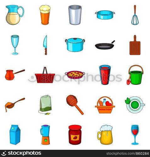 Capacity icons set. Cartoon set of 25 capacity vector icons for web isolated on white background. Capacity icons set, cartoon style