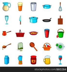 Capacity icons set. Cartoon set of 25 capacity vector icons for web isolated on white background. Capacity icons set, cartoon style