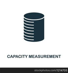 Capacity Measurement icon. Monochrome style design from measurement collection. UX and UI. Pixel perfect capacity measurement icon. For web design, apps, software, printing usage.. Capacity Measurement icon. Monochrome style design from measurement icon collection. UI and UX. Pixel perfect capacity measurement icon. For web design, apps, software, print usage.
