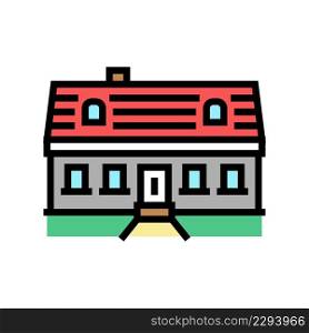 cape cod house color icon vector. cape cod house sign. isolated symbol illustration. cape cod house color icon vector illustration