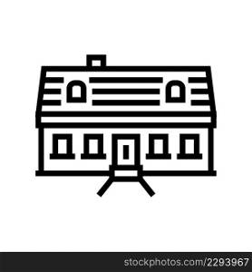 cape cod house line icon vector. cape cod house sign. isolated contour symbol black illustration. cape cod house line icon vector illustration