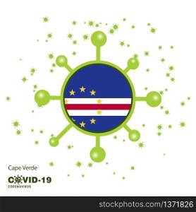 Cape Verde Coronavius Flag Awareness Background. Stay home, Stay Healthy. Take care of your own health. Pray for Country