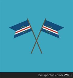 Cape Verde flag icon in flat design. Independence day or National day holiday concept.