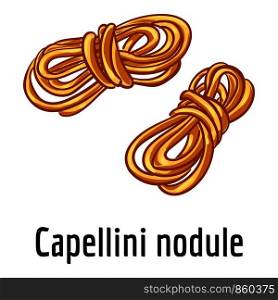 Capellini nodule icon. Cartoon of capellini nodule vector icon for web design isolated on white background. Capellini nodule icon, cartoon style