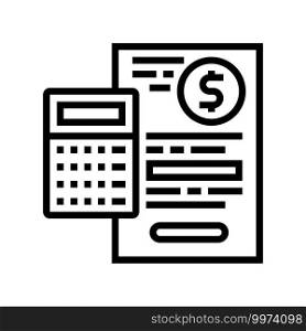 capital calculating line icon vector. capital calculating sign. isolated contour symbol black illustration. capital calculating line icon vector illustration