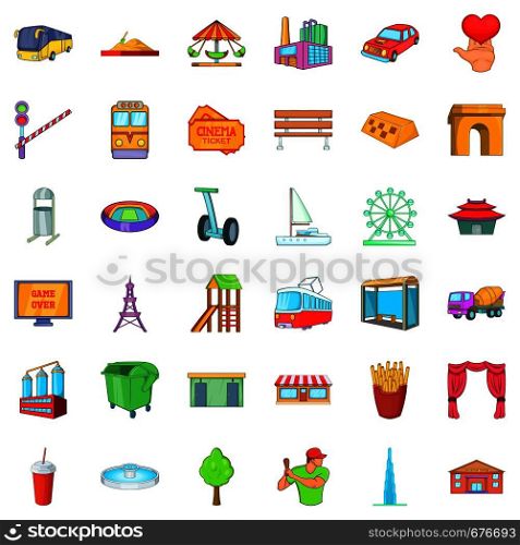 Capital icons set. Cartoon style of 36 capital vector icons for web isolated on white background. Capital icons set, cartoon style