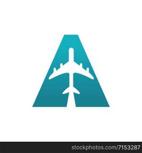 Capital letter A travel vector logo design.