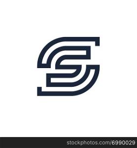 Capital letter S From interwoven strips logo vector, letter s Template for emblem, s letter logos and monograms.