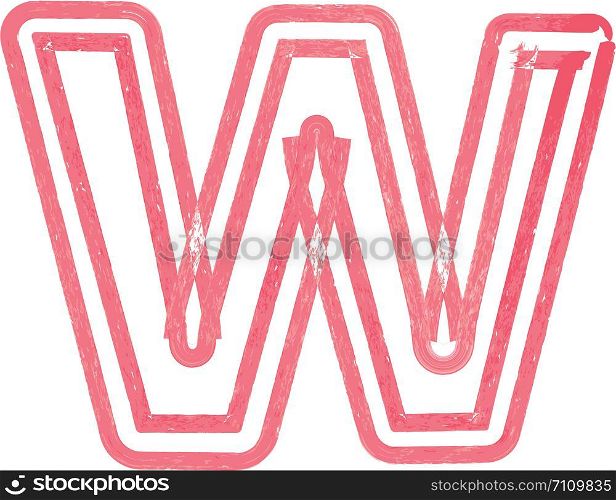 Capital letter W vector illustration