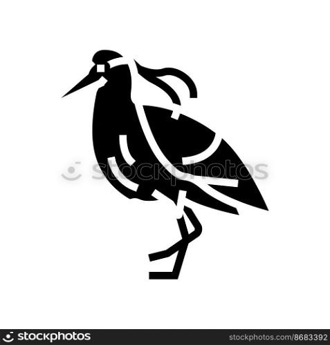 capped heron bird exotic glyph icon vector. capped heron bird exotic sign. isolated symbol illustration. capped heron bird exotic glyph icon vector illustration