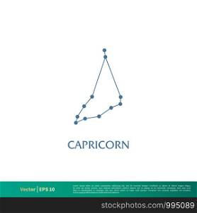 Capricorn - Constellation Star Icon Vector Logo Template Illustration Design. Vector EPS 10.