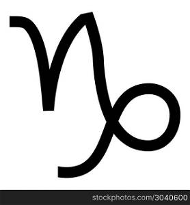 Capricorn symbol zodiac icon black color vector illustration flat style simple image