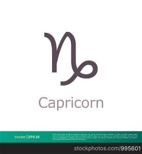 Capricorn - Zodiac Sign Icon Vector Logo Template Illustration Design. Vector EPS 10.